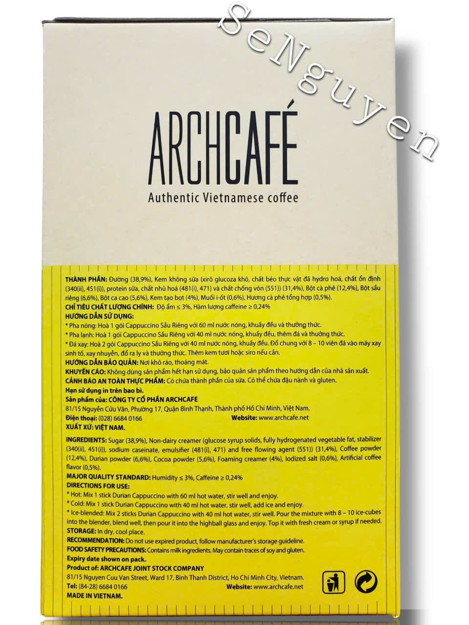 ARCHCAFE - DURIAN CAPPUCCINO (PRODUCT FROM VIETNAM)