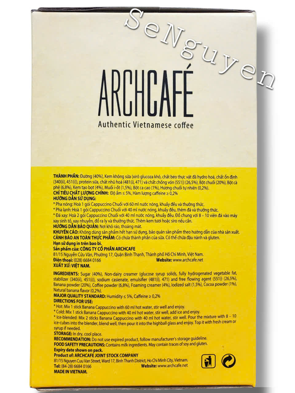 ARCHCAFE: BANANA CAPPUCCINO - PRODUCT FROM VIETNAM
