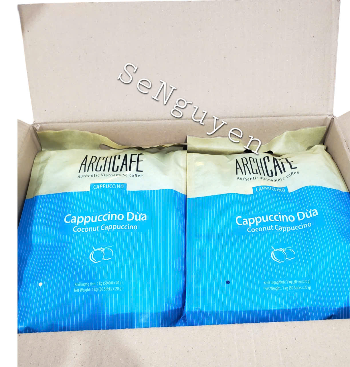 ARCHCAFE COCONUT CAPPUCCINO - WHOLESALE - 1 CASE/8 BAGS OF 50 STICKS