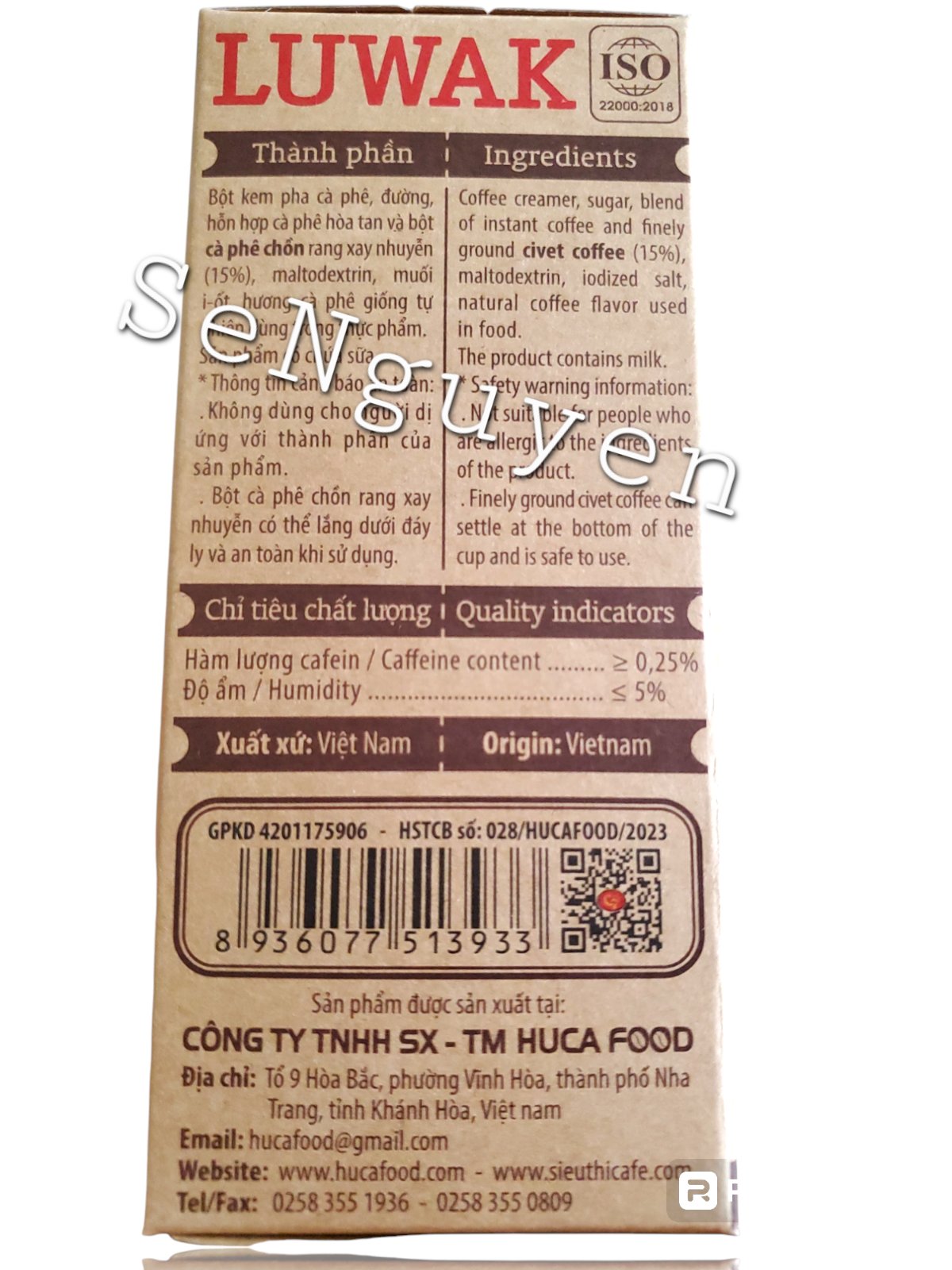 LUWAK 3N1 INSTANT COFFEE - PRODUCT FROM VIETNAM